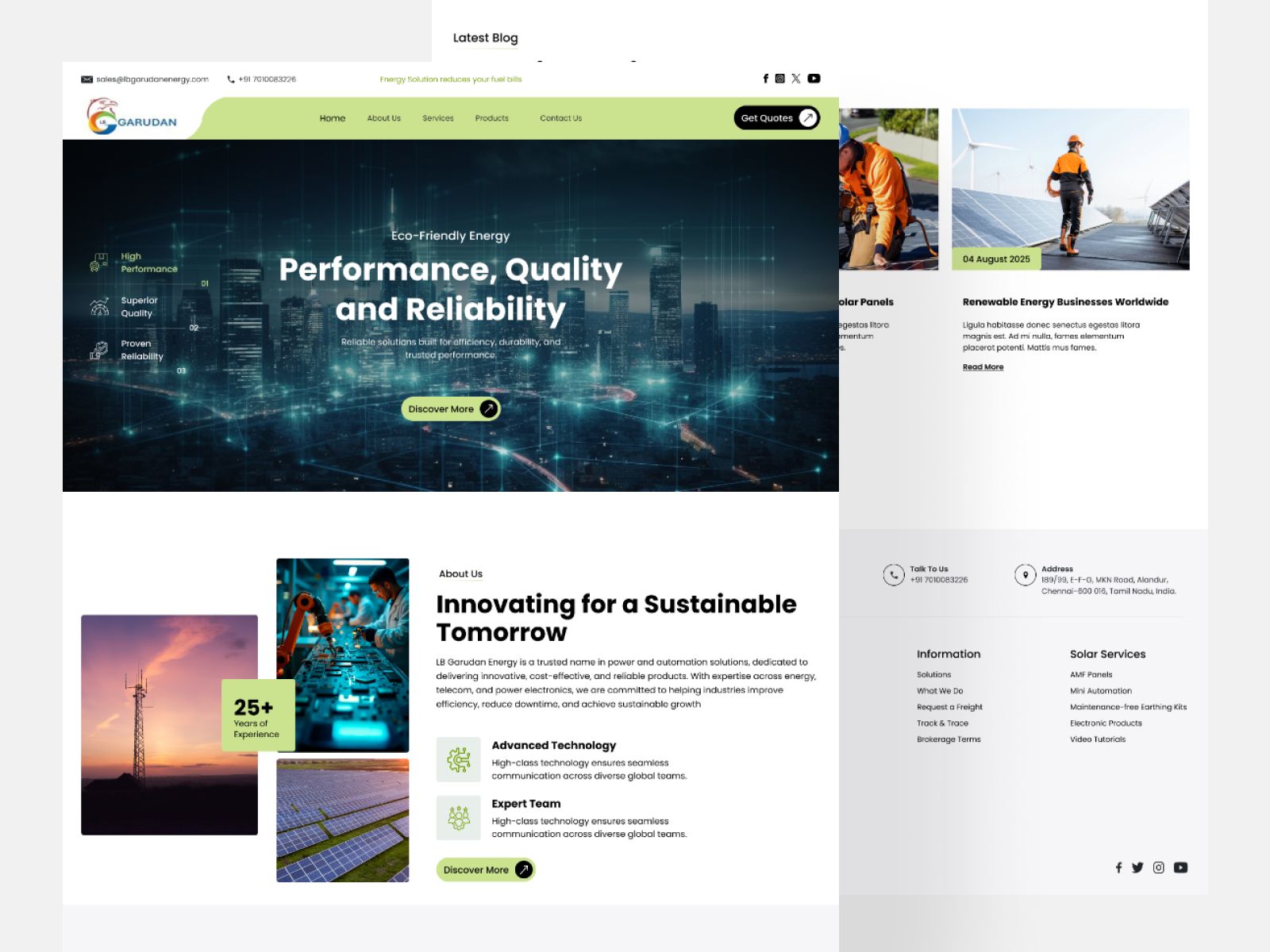 Garudan Energy — Renewable Energy Corporate Website UI project preview
